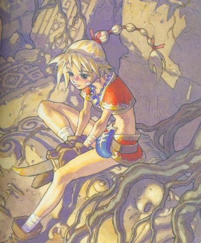 Kid character from Chrono Cross - This is original picture from Chrono Cross artbook. The scan is pale but still it looks very good:)