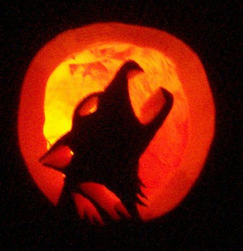 Howling Wolf - This is the pumpkin we carved tonight. Its a howling wolf.