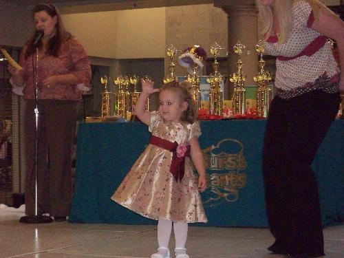 Beauty Pageant - Darling Annaelise at the recent beauty pageant. I'm proud to announce 1st runner up. She's gorgeous.