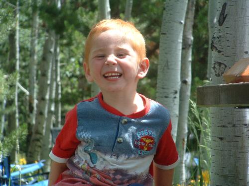 Zachary having fun - Zachary had a great time when we went camping in Colorado.