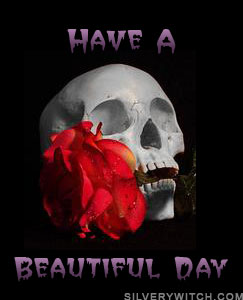 good day - skull with flower