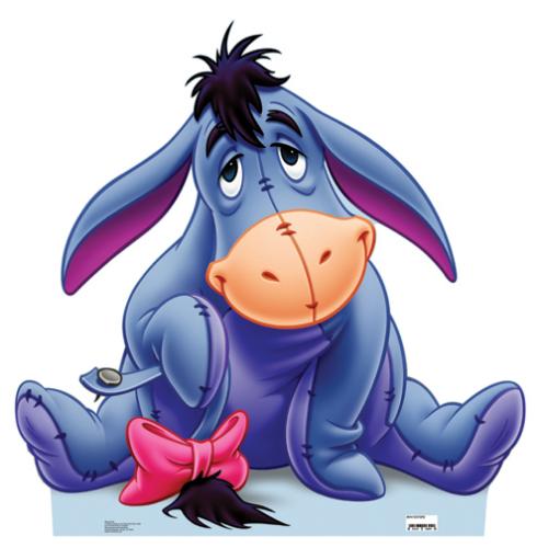 Eeyore - Eeyore is a character from A.A. Millne's book series about Winnie The Pooh. The books were adopted into a Disney movie and this picture shows offcial Disney's design for Eeyore.