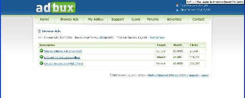 Adbux now. - This is how Adbux Browse Ads section looks currently:P