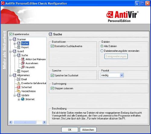 Antivir  - Antivir configuration (german :D)