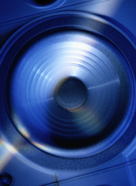 Boom - A cool blue speaker thumping at its max