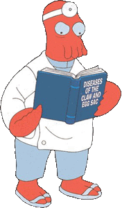 Reading - Dr. Zoidberg doing some reading.