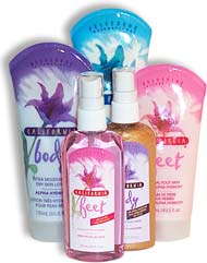 California Legs Products - These are great products. They work well and are also biodegradable so they are safe for people who own septic systems. I use the scrub to keep my knees and feet smooth.