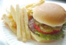 Burger and Fries - Typical fast food meal, burger and fries