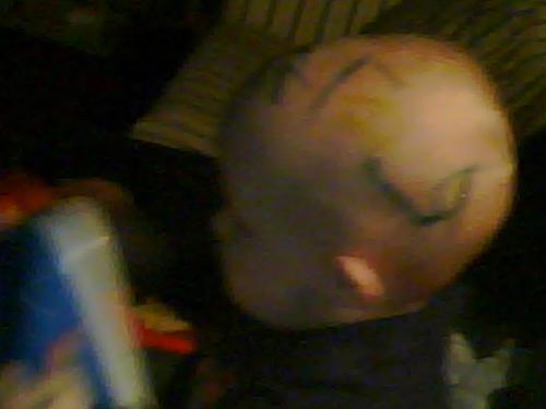 My drawn on baby! - Big brother tried to write his name in permanent marker on the baby brother's head!