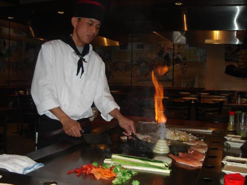 Our Japanese Hibachi Chef - Taken at the Japanese restaurant called Sakura. Our Japanese Hibachi Chef - Taken at the Japanese restaurant called Sakura.