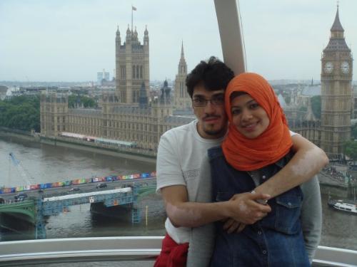 wife - its me and my husband in london last summer