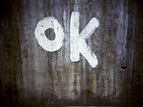 ok - ok graffiti in a wall.