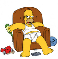 Homer Simpson - Homer relaxes at home.