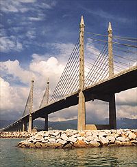 Penang Bridge - build in 1985 location : penang(malaysia) longest in asia and 5th in the world.