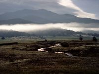 Mount Jerusalem - Mount Jerusalem in the morning,with mist and a stream