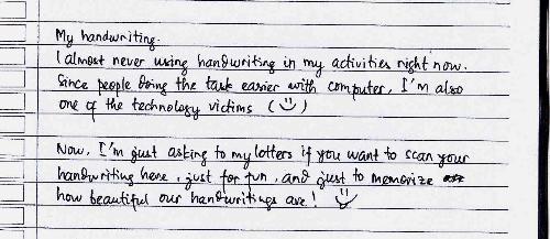 my handwriting - My handwriting...hmmm not bad =))