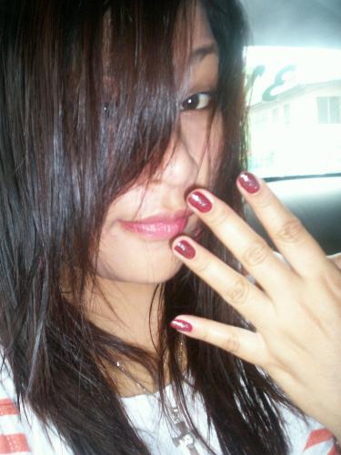 my new hair cut^_^  - with my bloody nails color^_^
