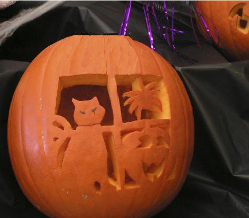 carved pumpkin - I love the various designs that people put on pumpkins for Halloween. This one was in a beauty shop along with several others. We were asked to vote on the one we liked best and this was the one I voted on. Taken on October 27, in Dallas. carved pumpkin - I love the various designs that people put on pumpkins for Halloween. This one was in a beauty shop along with several others. We were asked to vote on the one we liked best and this was the one I voted on. Taken on October 27, in Dallas.
