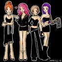 black clothing - a caricature of people in black clothing