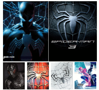 Spiderman 3 - pretty cool picture of comic book spidey intergrated with movie spidey. Trust Mr.review knows what he's talking about.