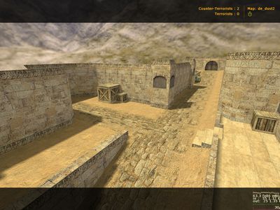 Dust 2 - This is a screenshot of one of the most famous cs maps. Dust 2.