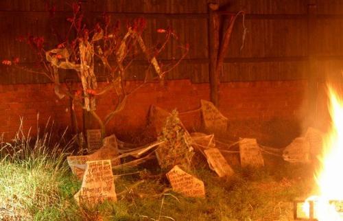 Halloween  - we had a great halloween party with tombstones at the bottom of the garden, lasers, food, fancy dress. we had a bath full of gravy and food colouring to make blood. we had to go body part dunking!! not for the kids really, but grt fun.