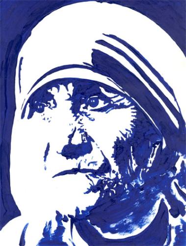 The Mother - A painting of Mother Teresa with acrylic on paper