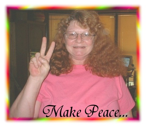 Peace not war! - Me! Holding up a peace sign to the world to make peace not war!
