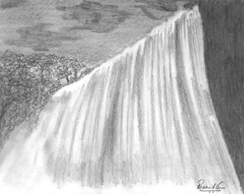 Cascade - A sketch I did for my poem 'Cascading Betrayals'