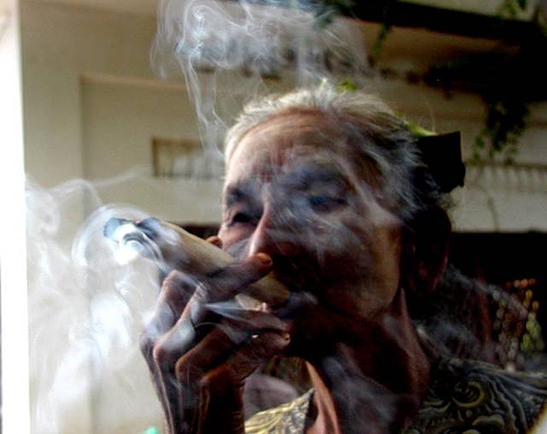 smoking - just smoking a cigarett