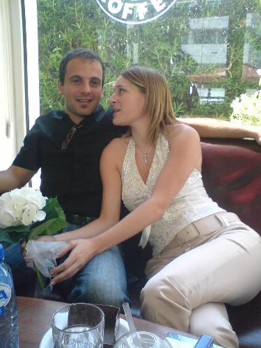 Admiring my hubby - At our wedding day