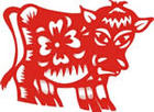 bull - chinese paper cutting bull