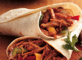 Slow Cooker Barbecued Pulled-Pork Fajitas -  Slow Cooker Barbecued Pulled-Pork Fajitas