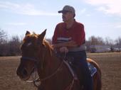 Me On my brothers horse in Kansas  - My first ride since I lost 330 lbs.