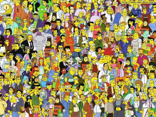 All characters - This is a picture of every single character thats ever been in The Simpson episodes.