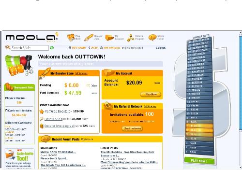Moola.com Pays. The Booster Amount Is Just From Sp - I don't personally do the boosters,(Paid To Sign Up) but that amount is from spinning the wheel 4 times per day, plus I've made some from my referrals which you can see on the screen also.