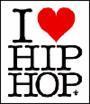 hip hop - it say i love hip hop and the love part is a heart and its a white background and its black font but the heart is red