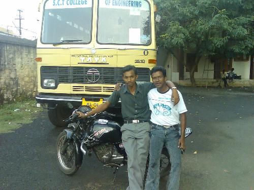 with my friend - in my college with my friend