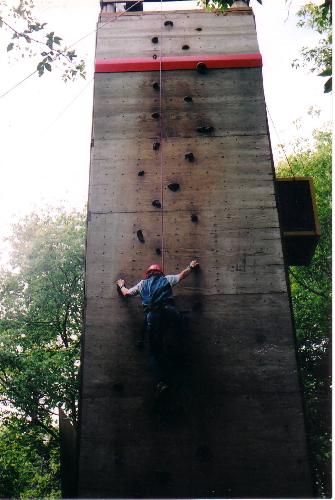 Putting my Knees Through Their Paces - Just one of the many ways I have stressed my knees..using them to climb this wall on more than one occasion! 