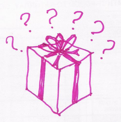 mystery present - A quick sketch of a gift box.