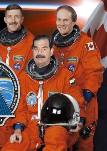 saddam went to moon - he was a astronaut, after returning from moon