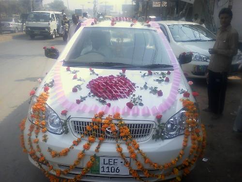 decorated car - decorated car, used at my bro wedding