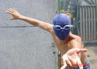 Spider-man in China  - The pictrue describe that one Chinese people act the spider-man,suggesting the Spider-man is popular.