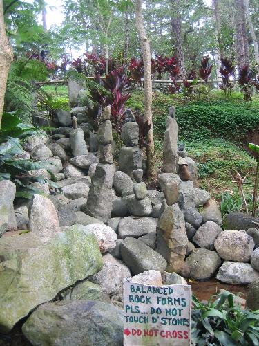 Balanced rock forms at Baguio's Botanical Garden - This was shot at Baguio's Botanical Garden just next to the artists' gallery. It's quite tempting to touch the rocks just to check if they were glued in place.