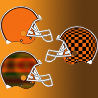 Cleveland Browns - These are pictures of the Browns helmets. They have two customized ones that I made up myself design wise. I hope that everyone will enjoy it as it was something I thought would be nice actually but that's me. Enjoy for now.