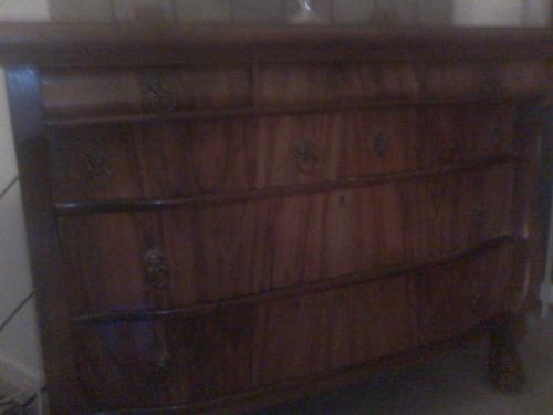 antique - Wooden dresser with striped wood pattern