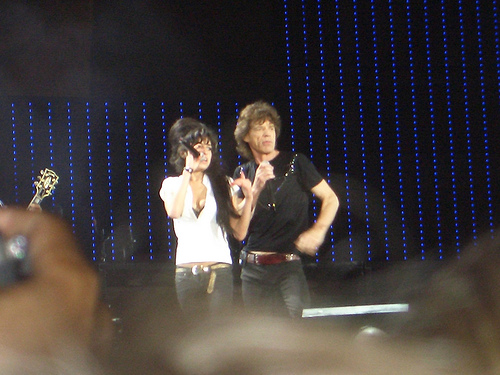 Amy Winehouse and Mick Jagger - IOW festival 2007