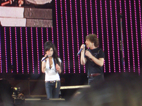 Amy Winehouse and Mick Jagger - IOW festival 2007
