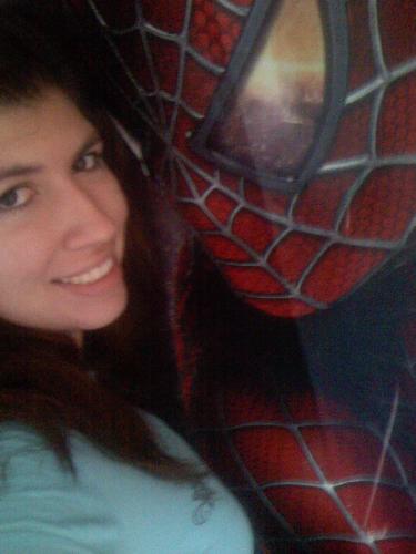 Geo w/ Spidey - This is me in front of my huge Spiderman poster in my room.