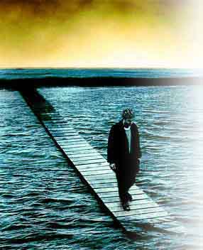 depression - a man walking on water